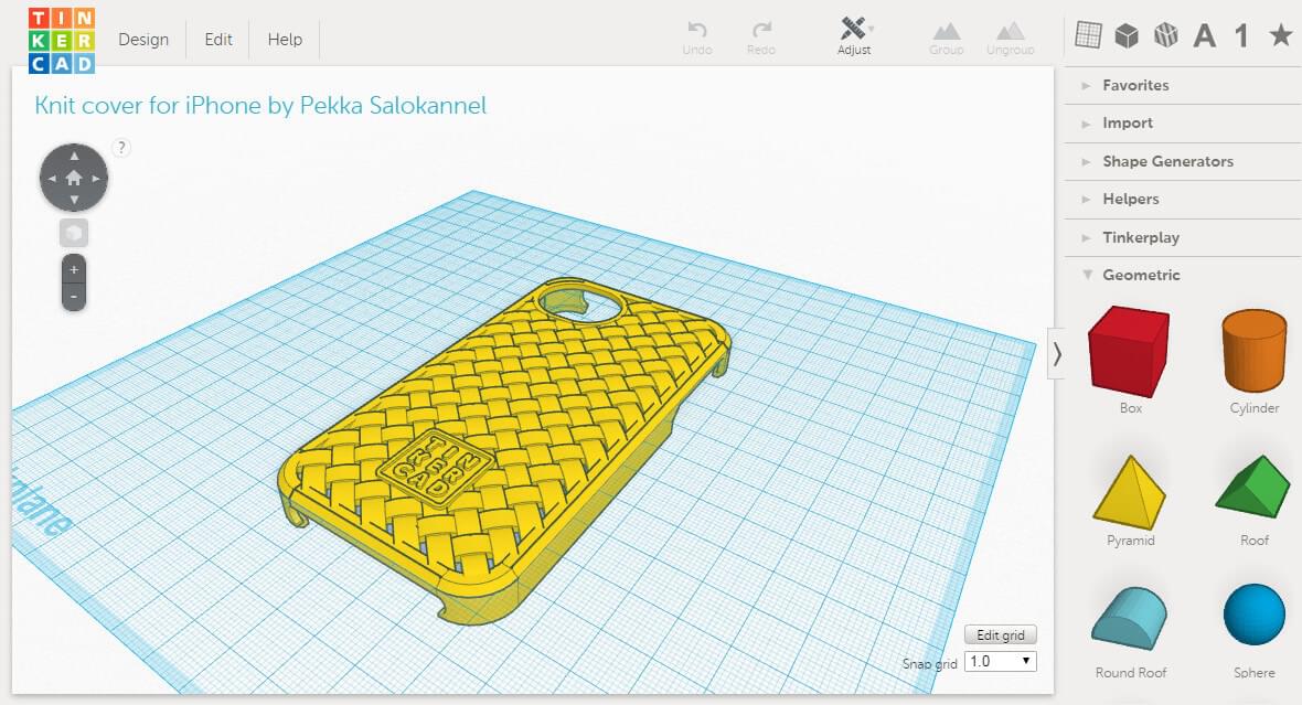 interface tinkercad logiciel modelisation 3d