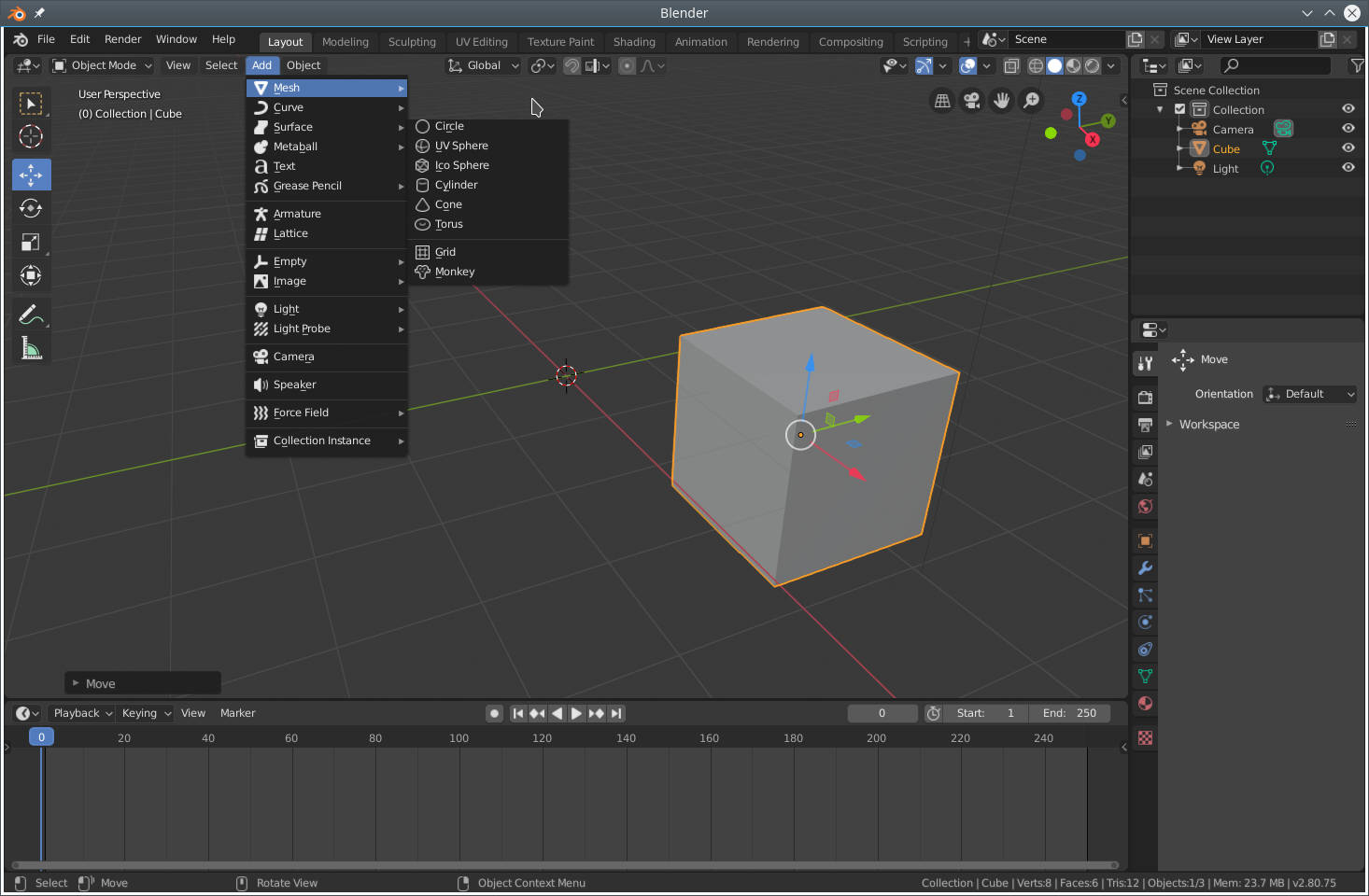 modelisation 3d grauit avec blender