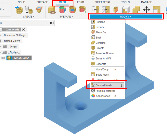 Modifier un fichier stl dans fusion 360