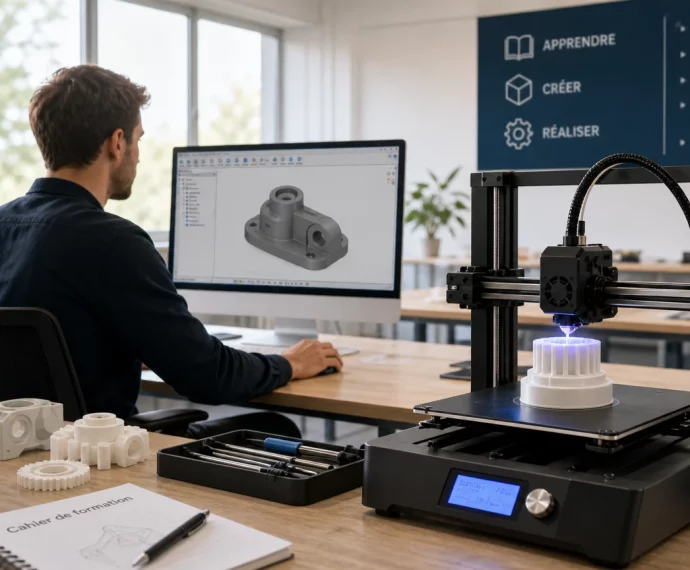 Formation à la modélisation et à l'impression 3D dans un atelier moderne