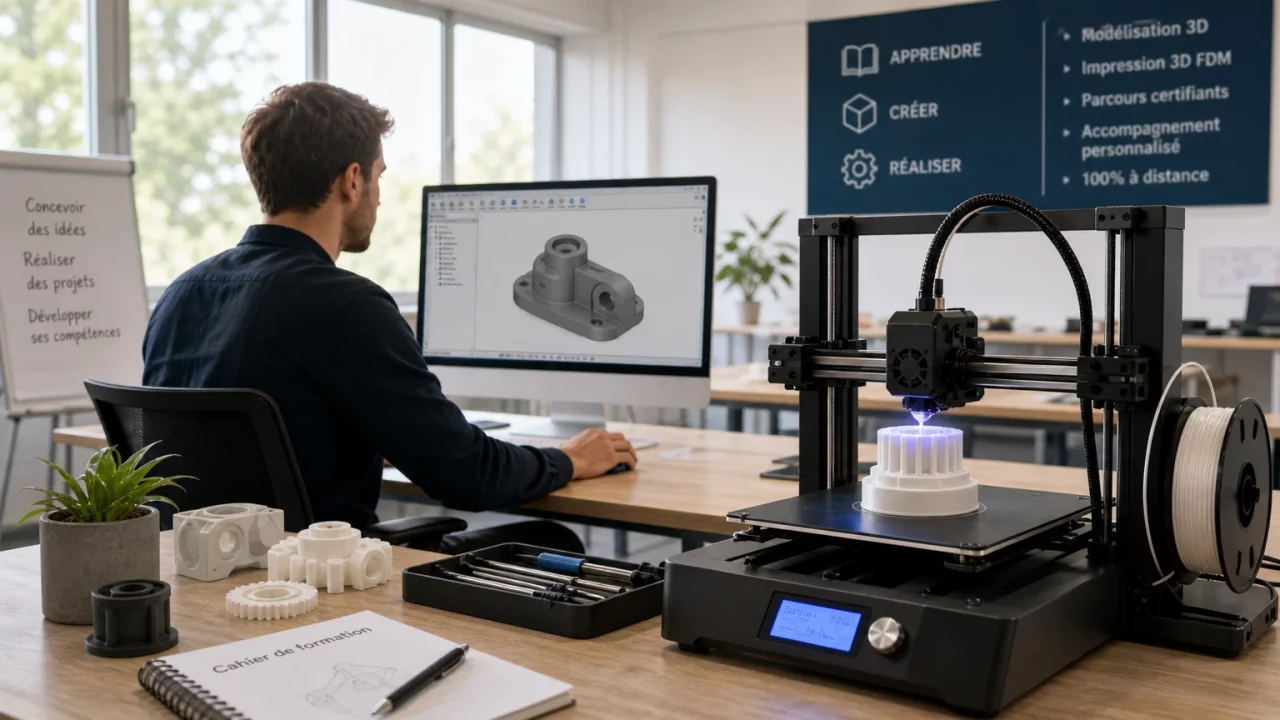 Formation à la modélisation et à l'impression 3D dans un atelier moderne