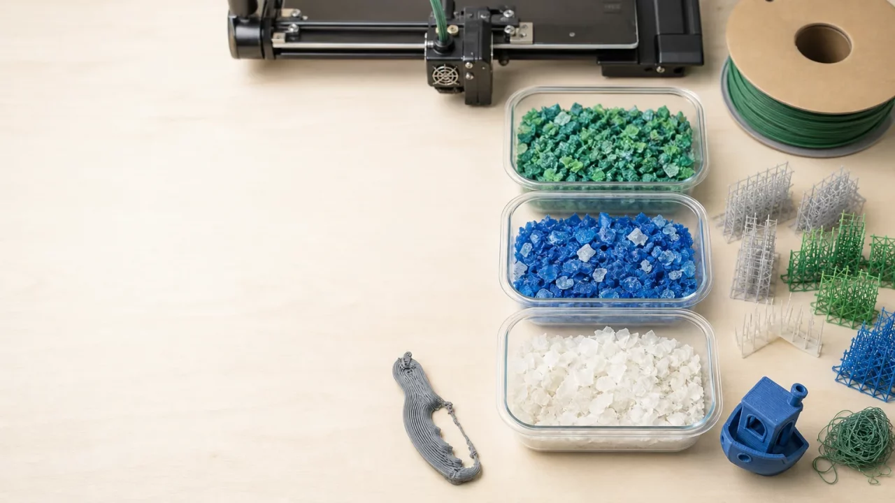 Déchets d’impression 3D triés avant recyclage